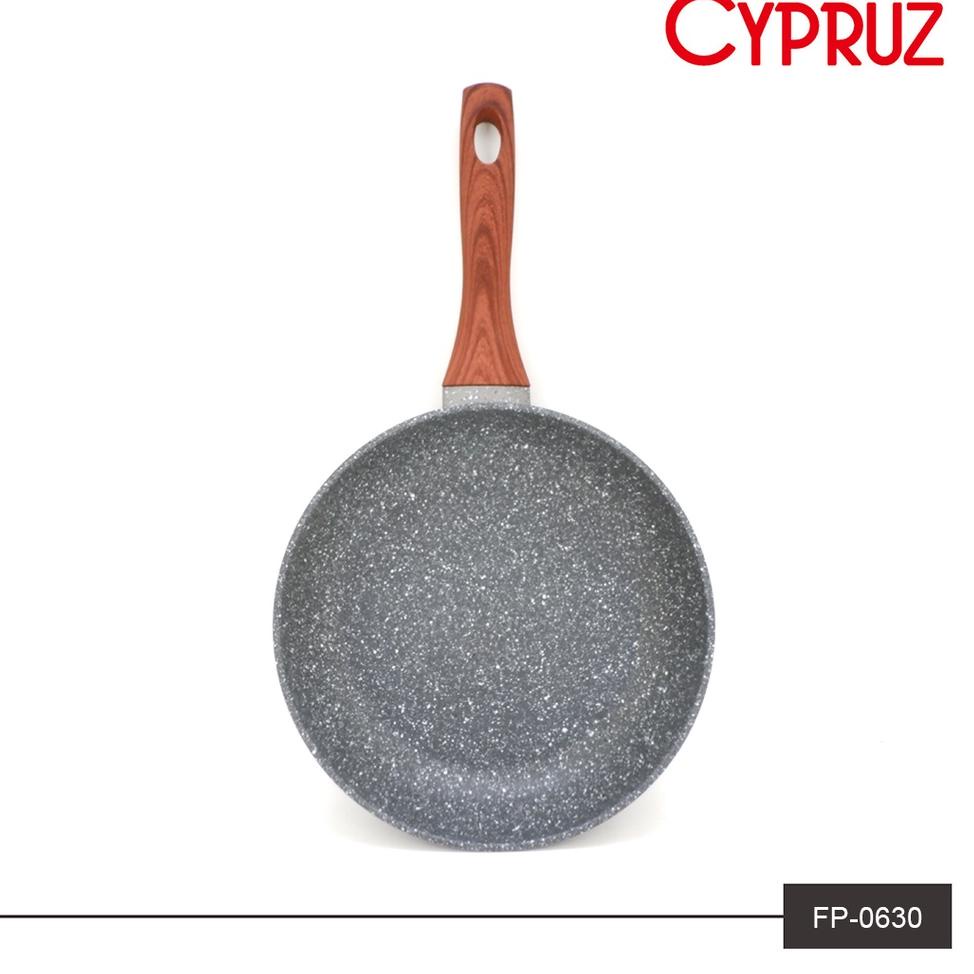 ㆊ Cypruz Fry Pan Marble Pan SaucePan Fry Wok Panci Kuali Teflon Wajan Penggorengan anti lengket Stei