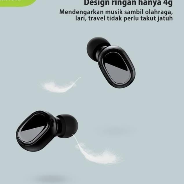 True Wireless Earphones Robot Airbuds T20 Earbuds Headset Bluetooth - Hitam
