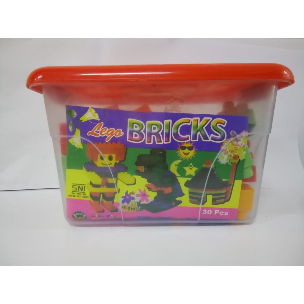 MIKI TOYS LEGO BRICKS 1 BOX ISI 30pcs - MAINAN CREATIVE LEGO - BOX BALOK SUSUN BONGKAR PASANG ISI 30pcs - SNI