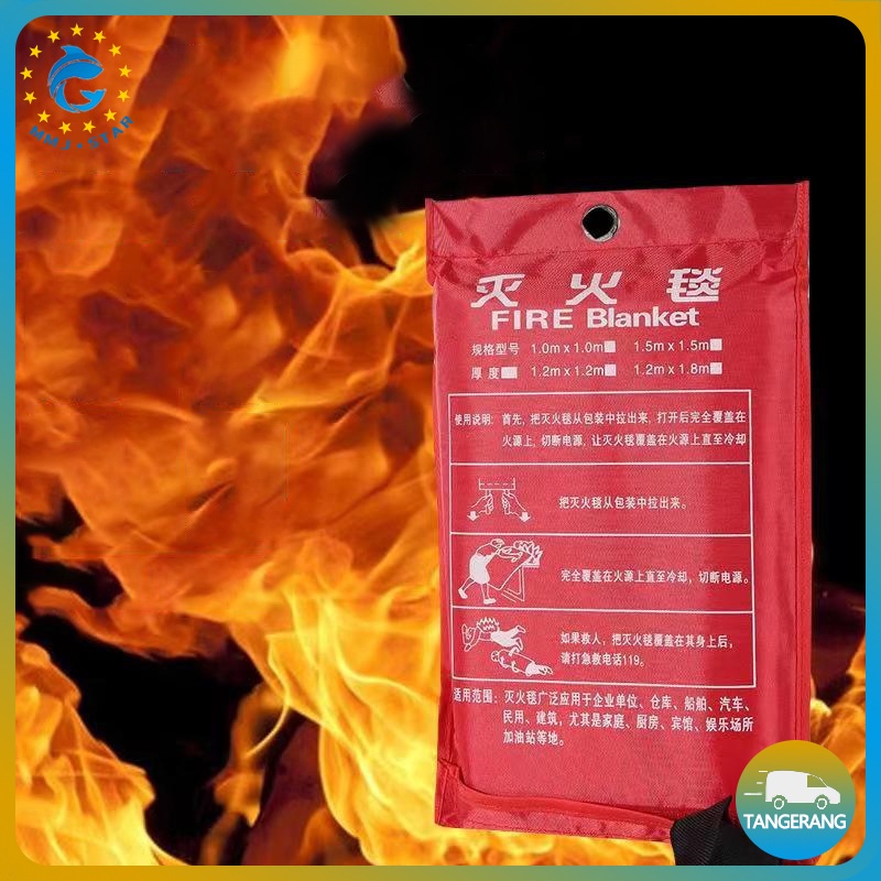 【1*1 M】Fire Blanket/Selimut Anti Api/Fiberglass Kain Pemadam Api/Fire Pemadam Api Fiberglass