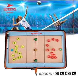 SPEEDS Papan Coach Book Strategi Voli Volleyball Coach Board Magnetic Papan Strategi Portable 007-6