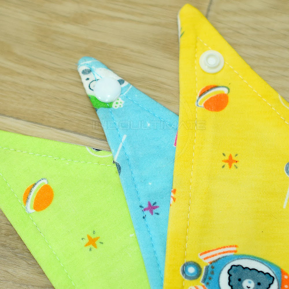 Slaber Bayi Double Layer Premium COTTON Baby Bib Celemek Kain BY-652-ST Slabber Bayi Segitiga