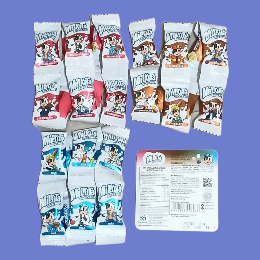 

Milkita Permen Susu Candy Mix, Split, Zuper, De Fanty Renceng [30pcs/pack]