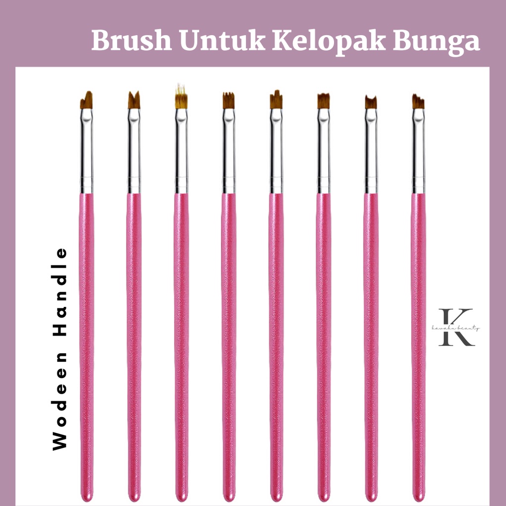 Brush Kuas Nail Art Petal Flower Set 8 Size (NP-12)