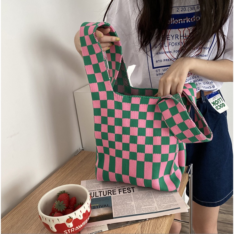 CHIKOISME - MIYA Totebag Catur Woll Wanita Remaja Buffalow Bag Cute Korean Tote Bag NR