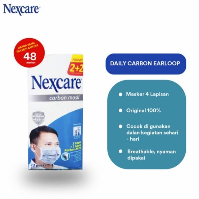 3M Nexcare Masker Carbon 4 Play Isi 2 Pc/Pack 1 Box Isi 24 Pc