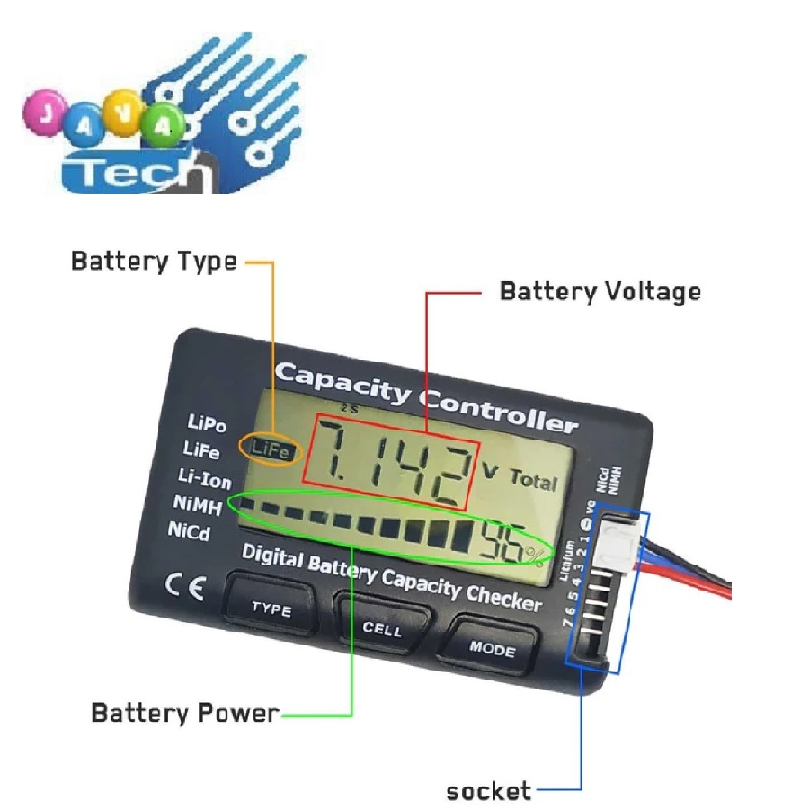 Cellmeter-7 Digital Battery Capacity Checker Tester Baterai
