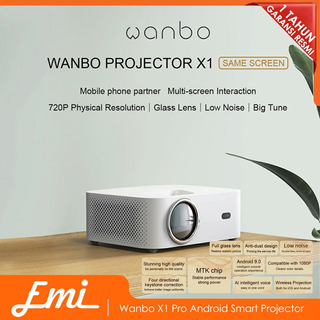 Wanbo X1 Pro Android 9.0 Smart Projector 350 ANSI Lumens