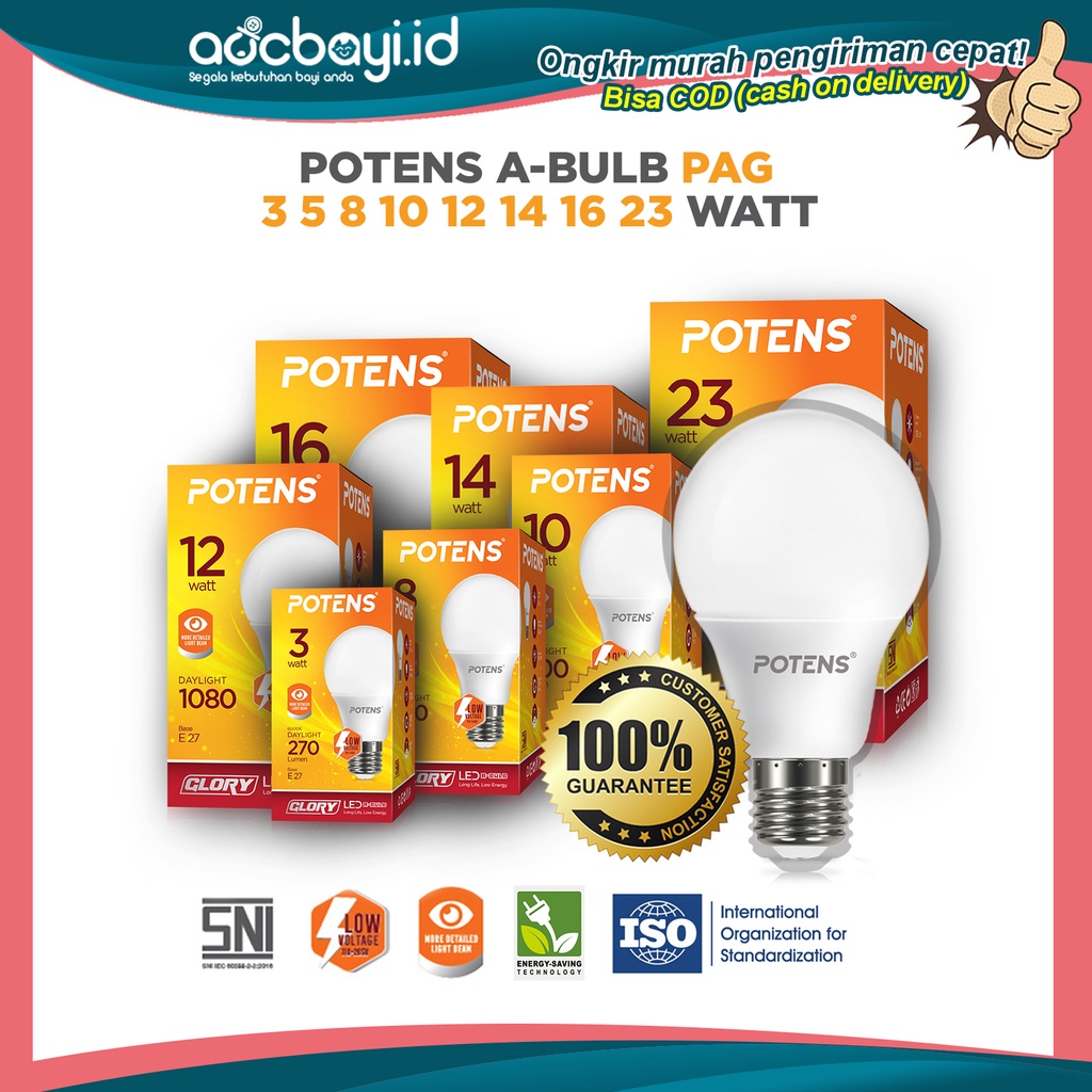 ✤ ACCBAYI✤ PAG-DL Potens Lampu LED A-Bulb 6500K Bohlam 18 Watt Garansi Import