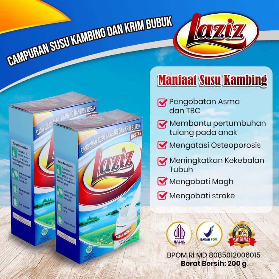 

Susu Kambing Etawa LAZIZ Rasa Vanila Bubuk 200gr