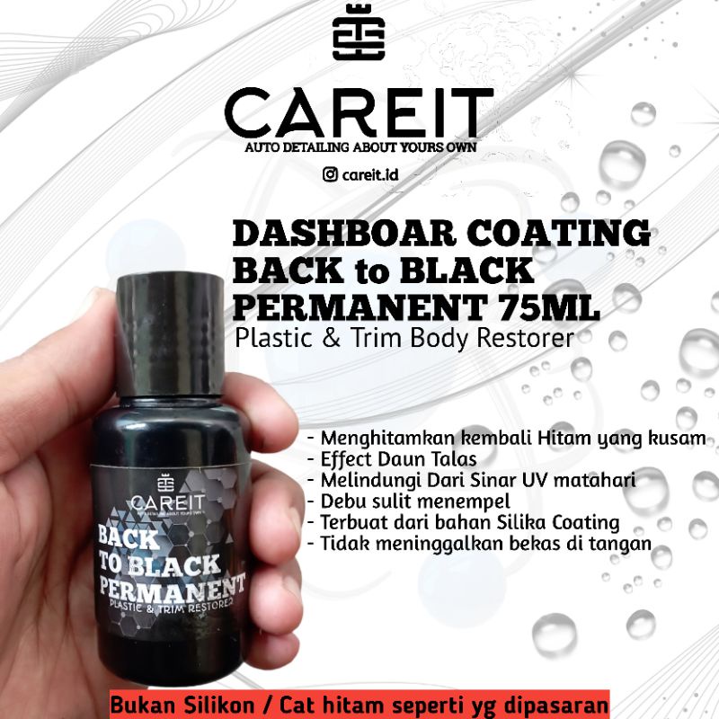 Careit | Dashboard Coating Penghitam Body 75ml Bonus Spon &amp; Sarung Tangan