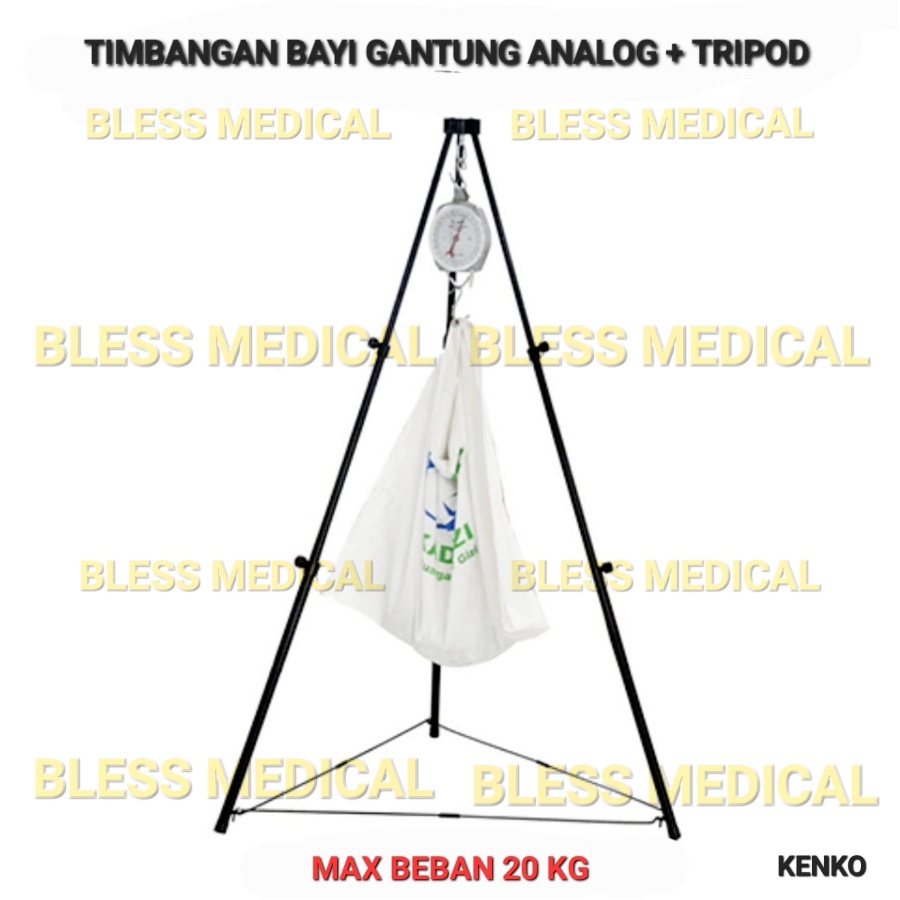 Timbangan Bayi Gantung Analog + Tripod (Model Knock Down) Merek Kenko