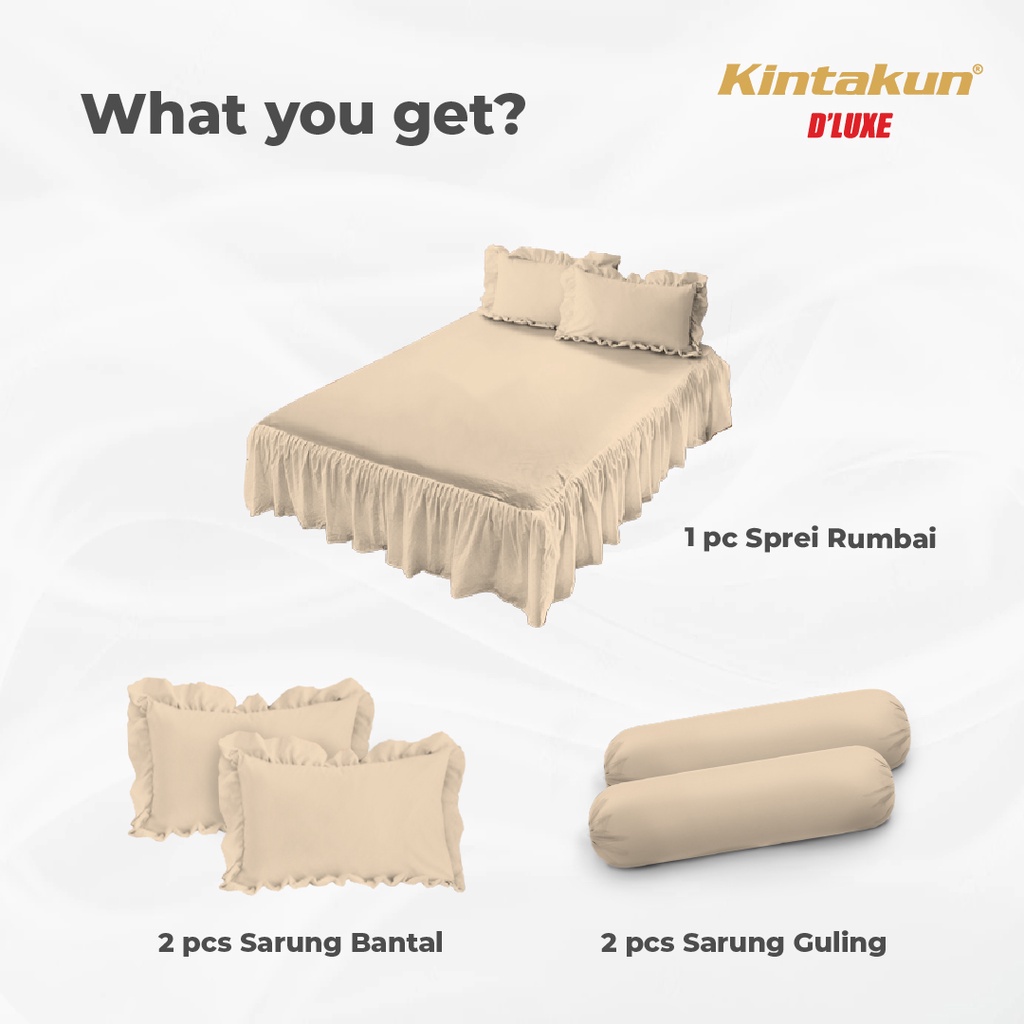 Kintakun Sprei Rumbai 180 King Minimalis Dluxe Nirmana Microfiber B2 39 cm (5in1)