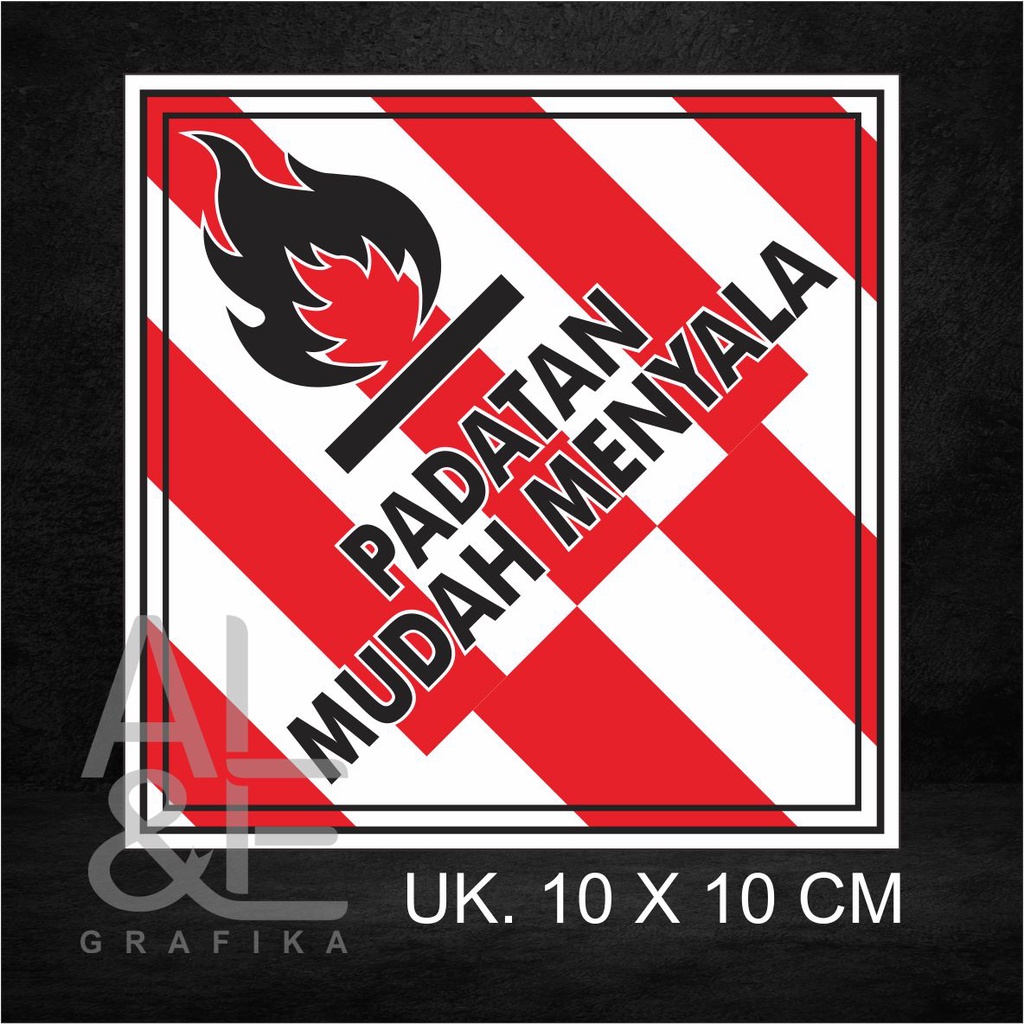 

039 STIKER PADATAN MUDAH MENYALAH - SIMBOL LIMBAH B3