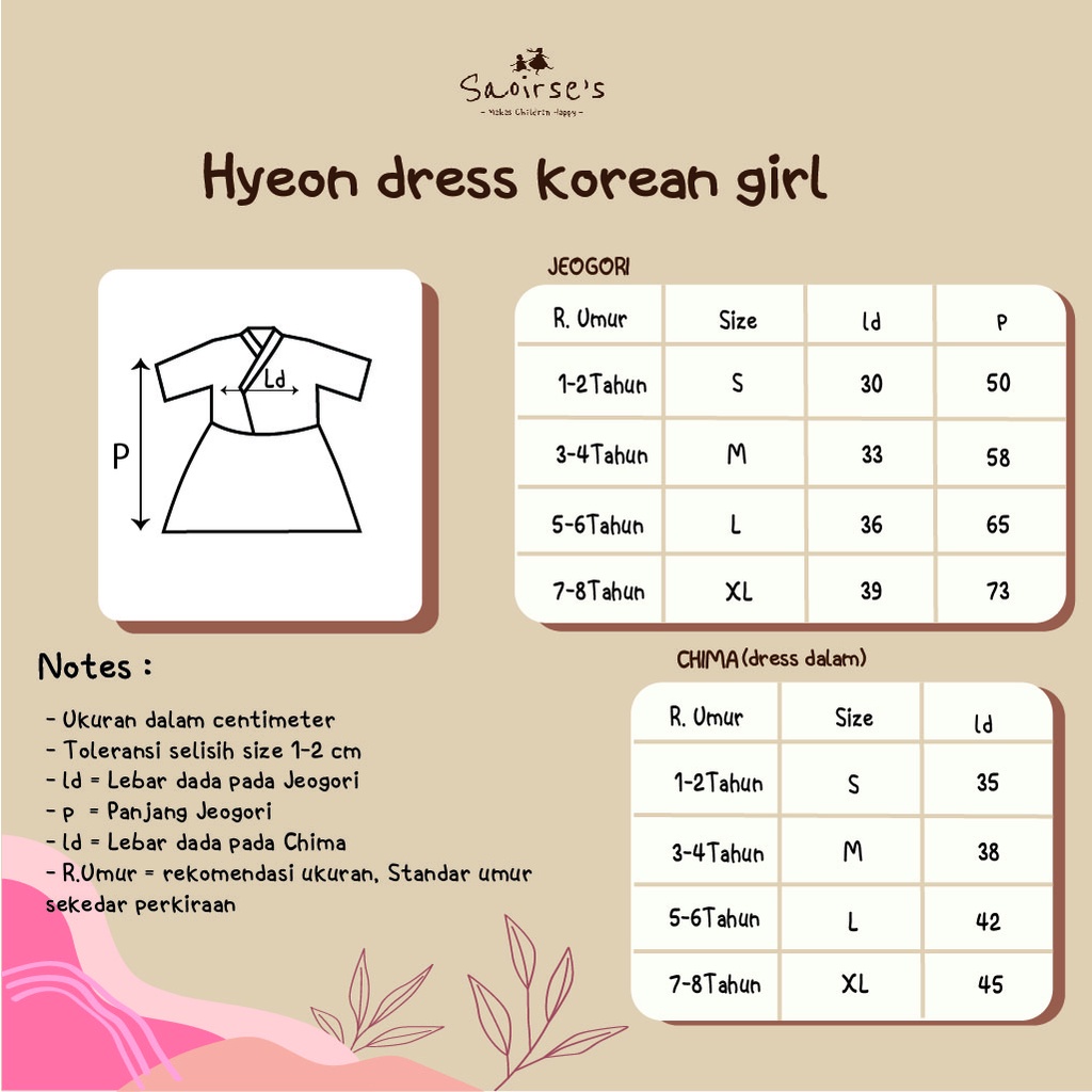 Saoirse's Hyeon Dress - Setelan hanbok anak perempuan