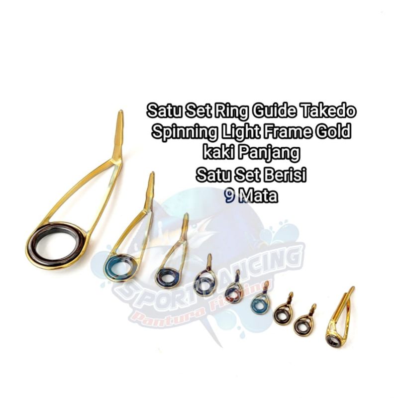 Ring Guide Takedo Spinning Light Gold Frame Non Fuji Kaki Panjang - Satu Set Ring Guide Ultralight N
