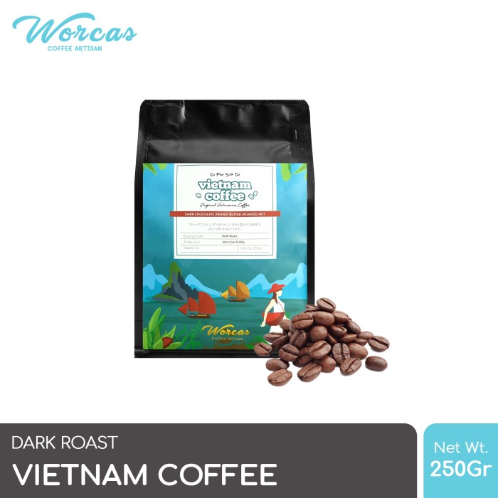 

BISA COD WORCAS Robusta Vietnam Coffee 250 Gram - Dark Roast /KOPI RUBE/KOPI SLB/KOPI KAPAL API/KOPI