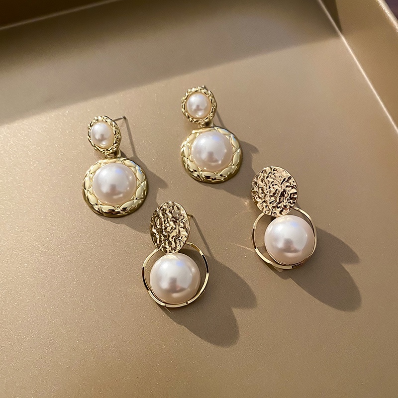 Anting Stud Mutiara Gaya Retro Untuk Wanita