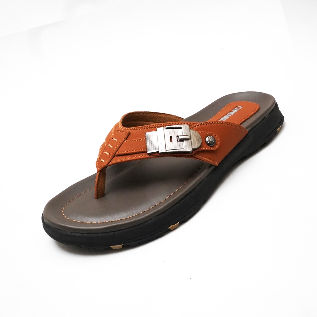 CAPHARNAUM [Rocky 101] Sendal Jepit Kulit Gesper Sandal Japit Pria Kulit Premium