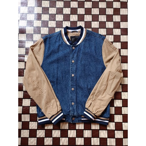 Zara Man Varsity Denim Jacket