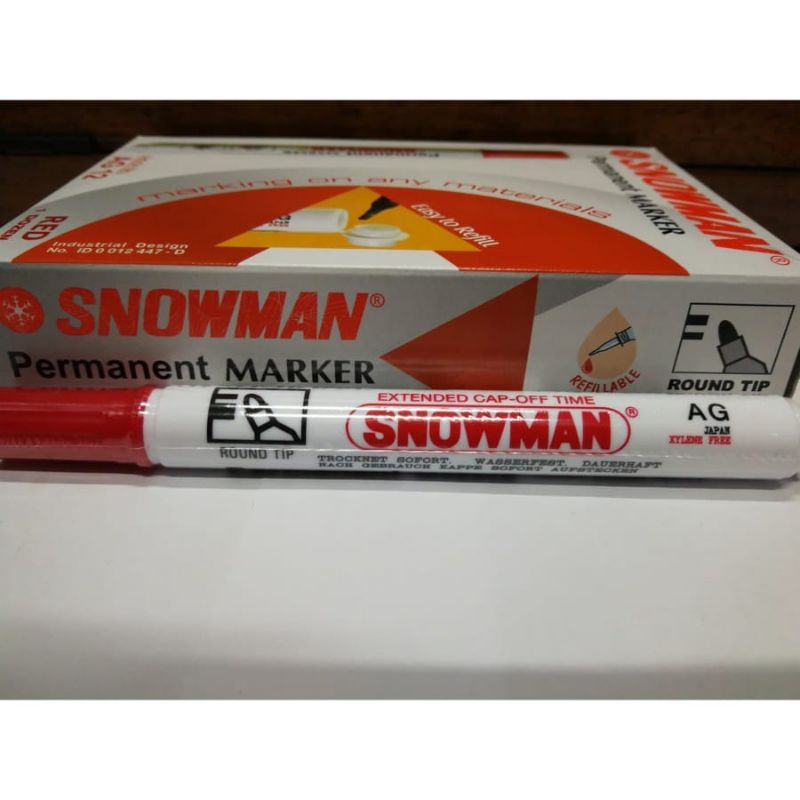 MURAH!! SPIDOL SNOWMAN PERMANEN AG12 ISI 12 PCS