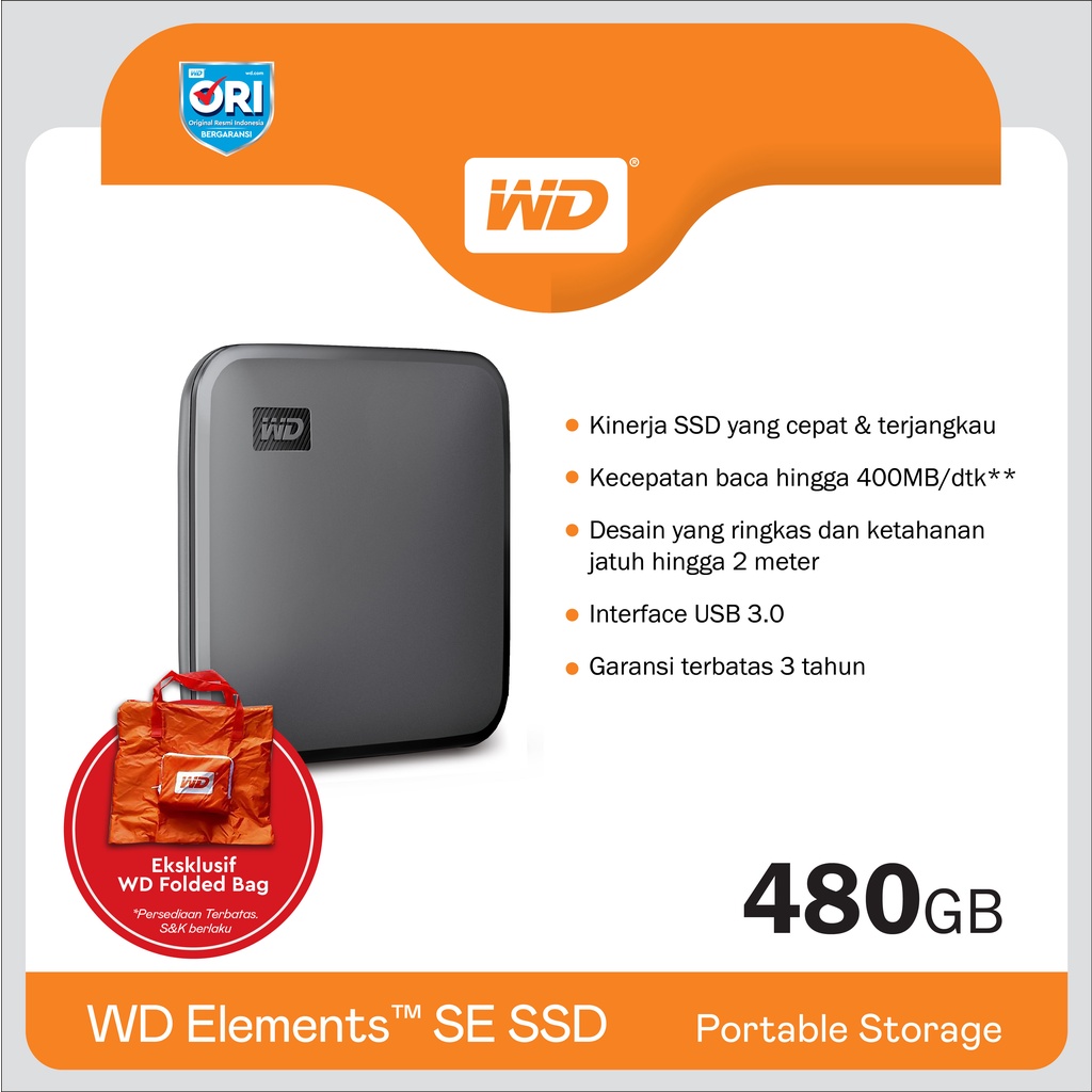 SSD WD ELEMENT 480GB PORTABLE EXT