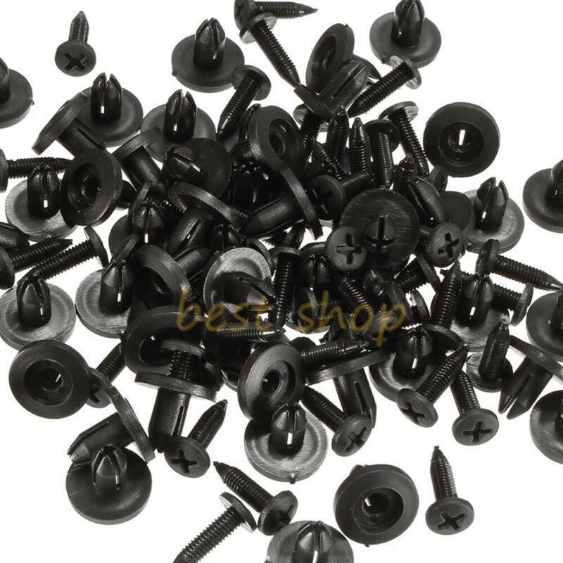 50pcs 6 mm Body Mobil 6 mm Lubang Dia Plastik Paku Keling Pengikat Fender Bumper Push Pin Paku Keling Penjaga Klip