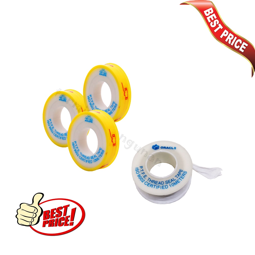 Seal Tape 12mm Isolasi Keran Air Selotip Pipa Kran Solasi 1pcs