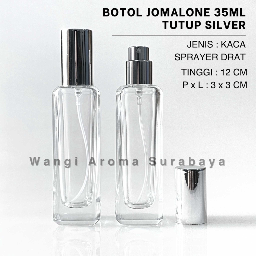NEW BOTOL PARFUM JO MALONE 35ML SILVER SPRAY DRAT - BOTOL PARFUM JOJO DRAT - BOTOL PARFUM 35ML
