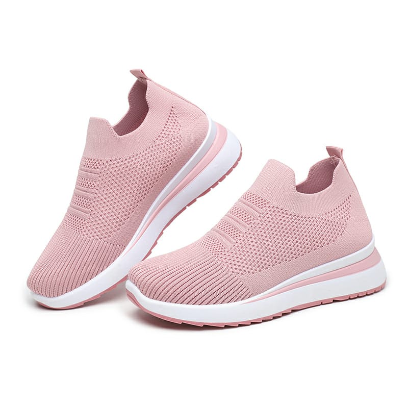 M Footwear - Sepatu Slip-On Rajut Wanita Import - CGA6141 Pink