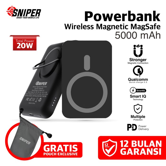 SNIPER POWERBANK WIRELESS MAGNETIC MAGSAFE