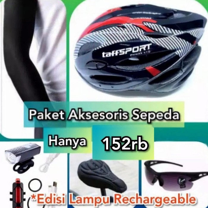Paket Helm Sepeda Limited Edition Plus Aksesoris Sepeda