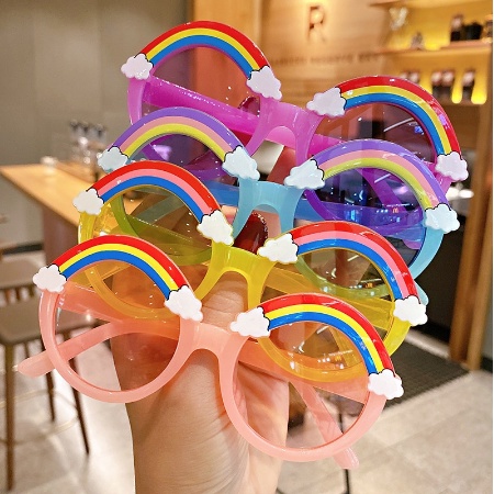 F1039 Kacamata Anak Motif Pelangi / Kacamata Anak Rainbow Awan / Kacamata Anak Korea Style