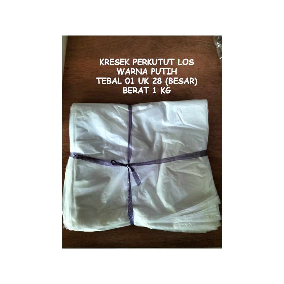 Kresek Putih Los Kiloan cap Burung Perkutut Kutut 1 KG Tebal 01 Ukuran 15, 24, 28
