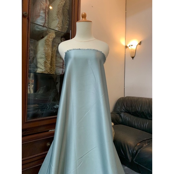 Kain Satin Velvet Premium Warna Dusty Green Bahan Seragaman Bahan Furing Bisa untuk Background Backdrop Foto Produk