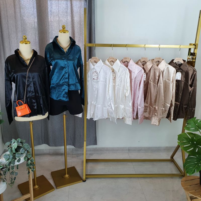 KEMEJA LALUNE SATIN POLOS 100% ORIGINAL IMPORT BANGKOK