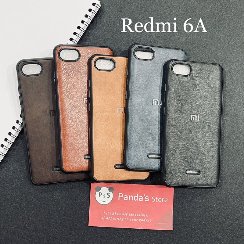 Leather Case Redmi 6A Softcase Kulit Elegan Casing Slim Fit