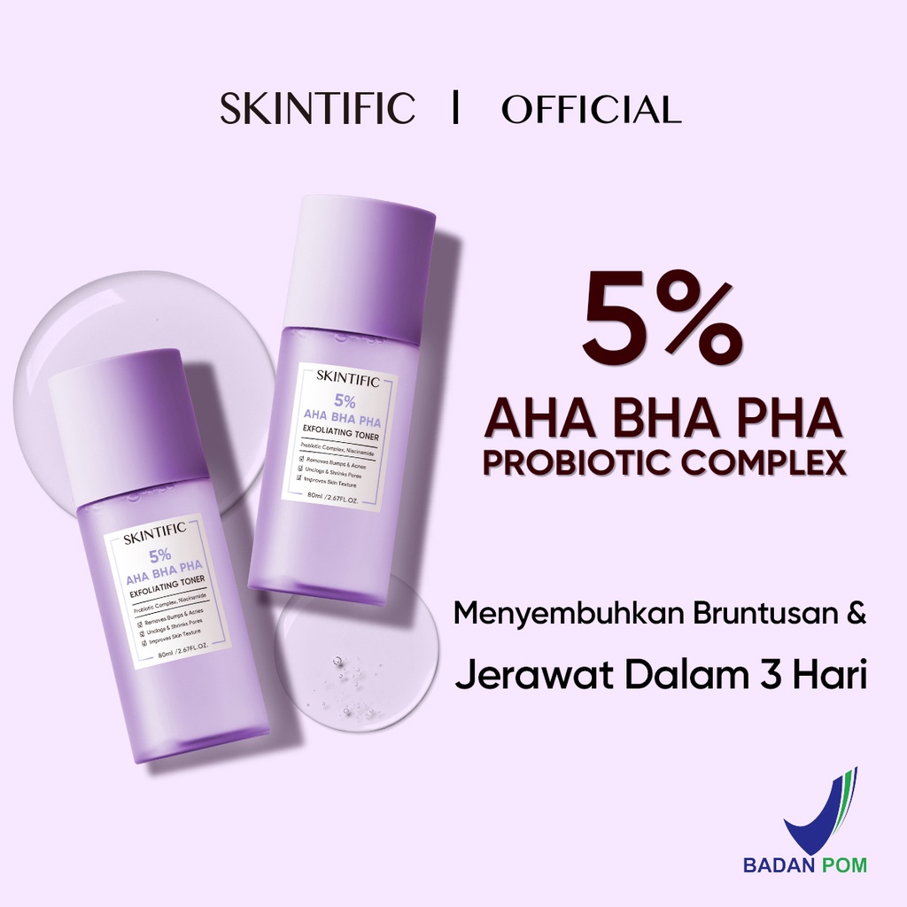 SKINTIFIC 5% AHA/BHA Exfoliating Toner 80ml