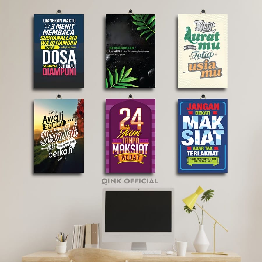 21-40 DEKORASI KAMAR COWOK QUOTES ISLAMI 20X30 FDDKT/XJOV6/ DEKORASI KAMAR PRIA IKHLAS QUOTE ISLAM /