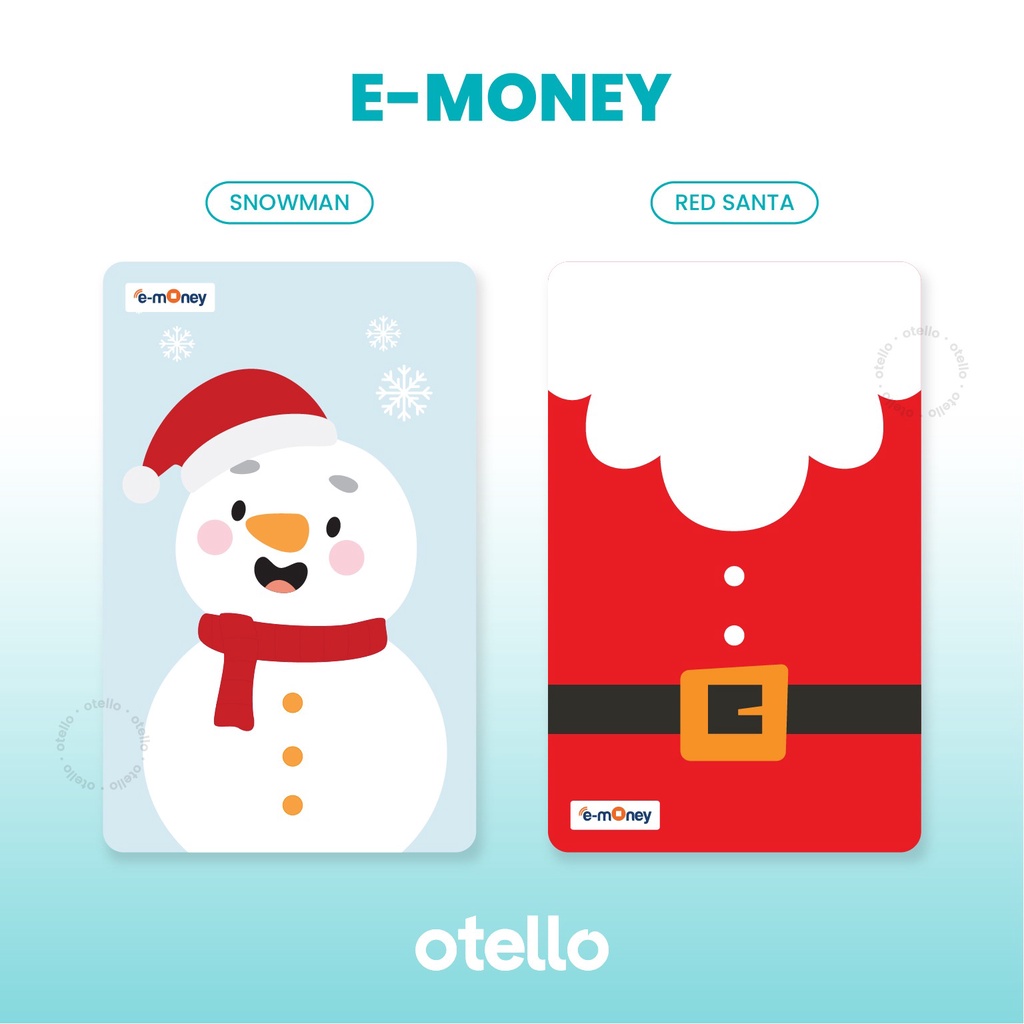 Christmas Red Santa eMoney Flazz Tap Cash Brizzi Snowman Kartu Custom eToll Card UV Print