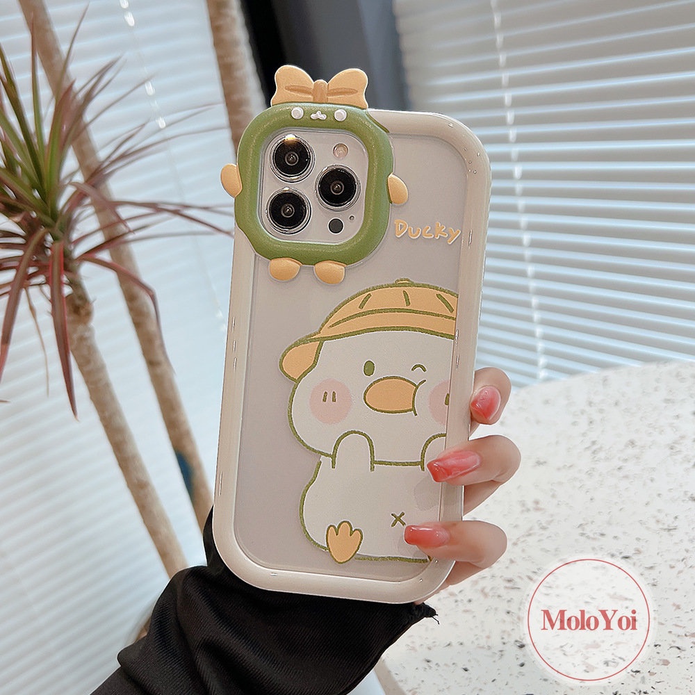 Soft Case Tpu Motif Kartun Bebek Monster 3D Untuk iPhone 11 13 12 14 Pro Max 7Plus 6Plus 6 7 8 14 6s Plus X XR XS Max SE 2020