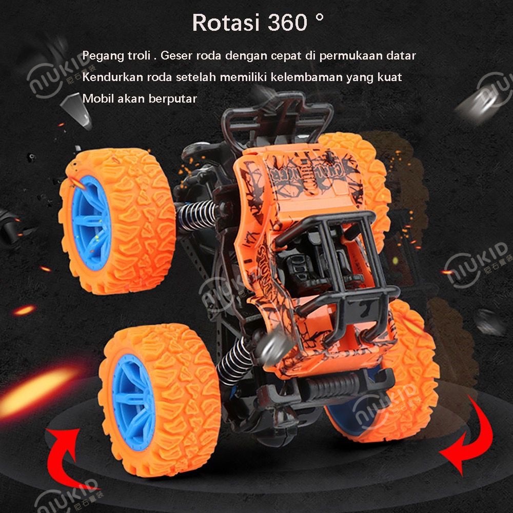 NIUKID MONSTER ZAP MAINAN MOBIL JIP ANAK OFF ROAD 4 DRIVE INERTIAL BIGFOOT 360 DERAJAT