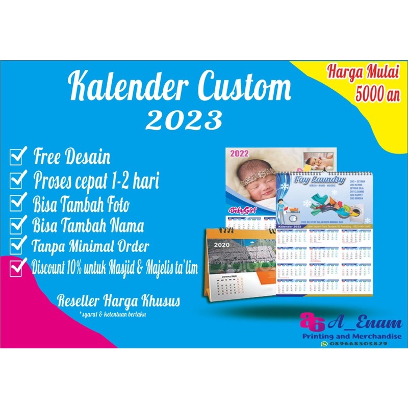 

Kalender custom 2023 Kalender Promosi Kalender Sekolah Organisasi satuan