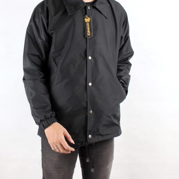 COACH JAKET / WINDBREAKER / JAKET PARASUT PRIA / JAKET POLOS BLACK - Hitam, M