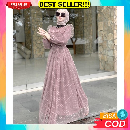Gamis Dress Adilla Aku Karissa Terbaru 2022 Kekinian Mewah Busui Matt Tiffany Twill Bordir Cantik Te