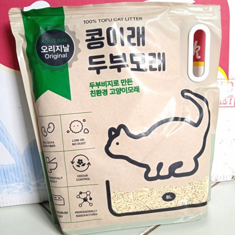 pasir kucing KONG IRAI 8liter tofu original