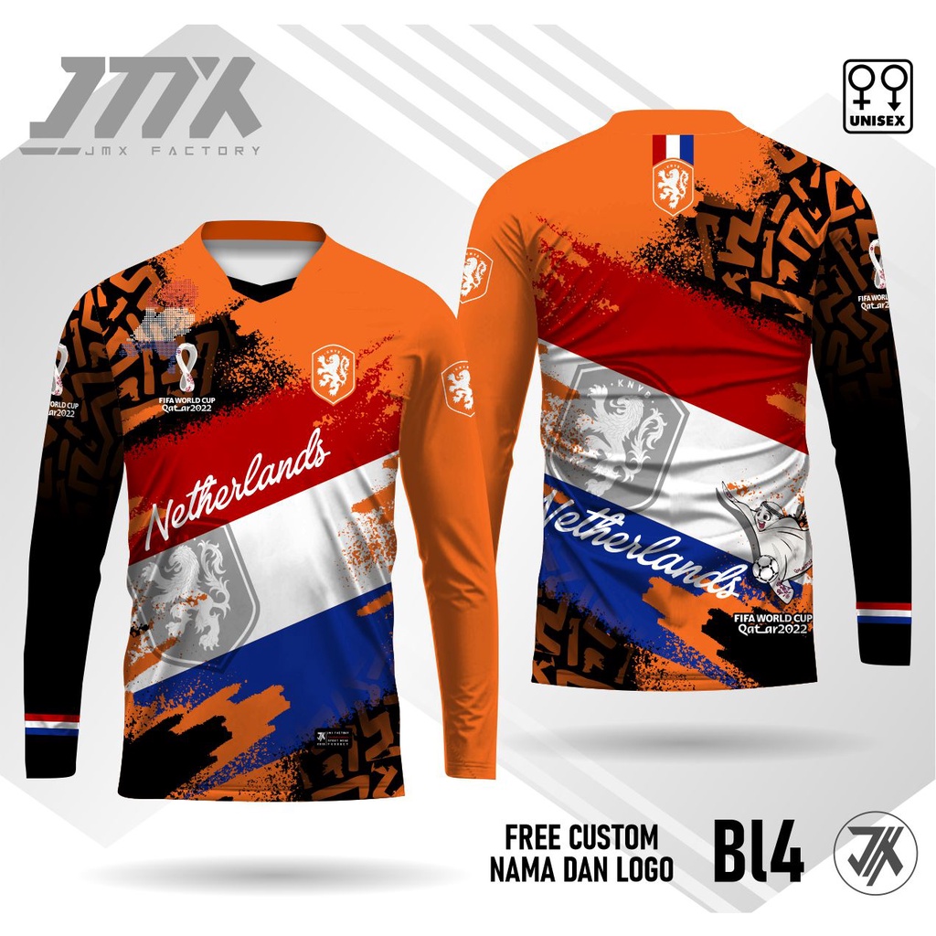 jersey belanda piala dunia 2022 qatar kaos belanda piala dunia lengan panjang