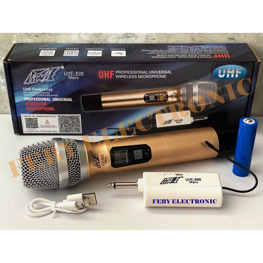 Mic Wireless Pewie Mars Microphone Wireless 1 handle Pewei Pewie