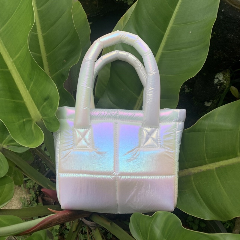 Puffy Bag Hologram Tas Selempang Wanita Hand Bag