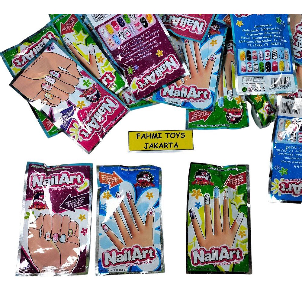 

Classica2106 20 Pcs Permen Sticker Kuku Nail Art Mainan Dan Permen